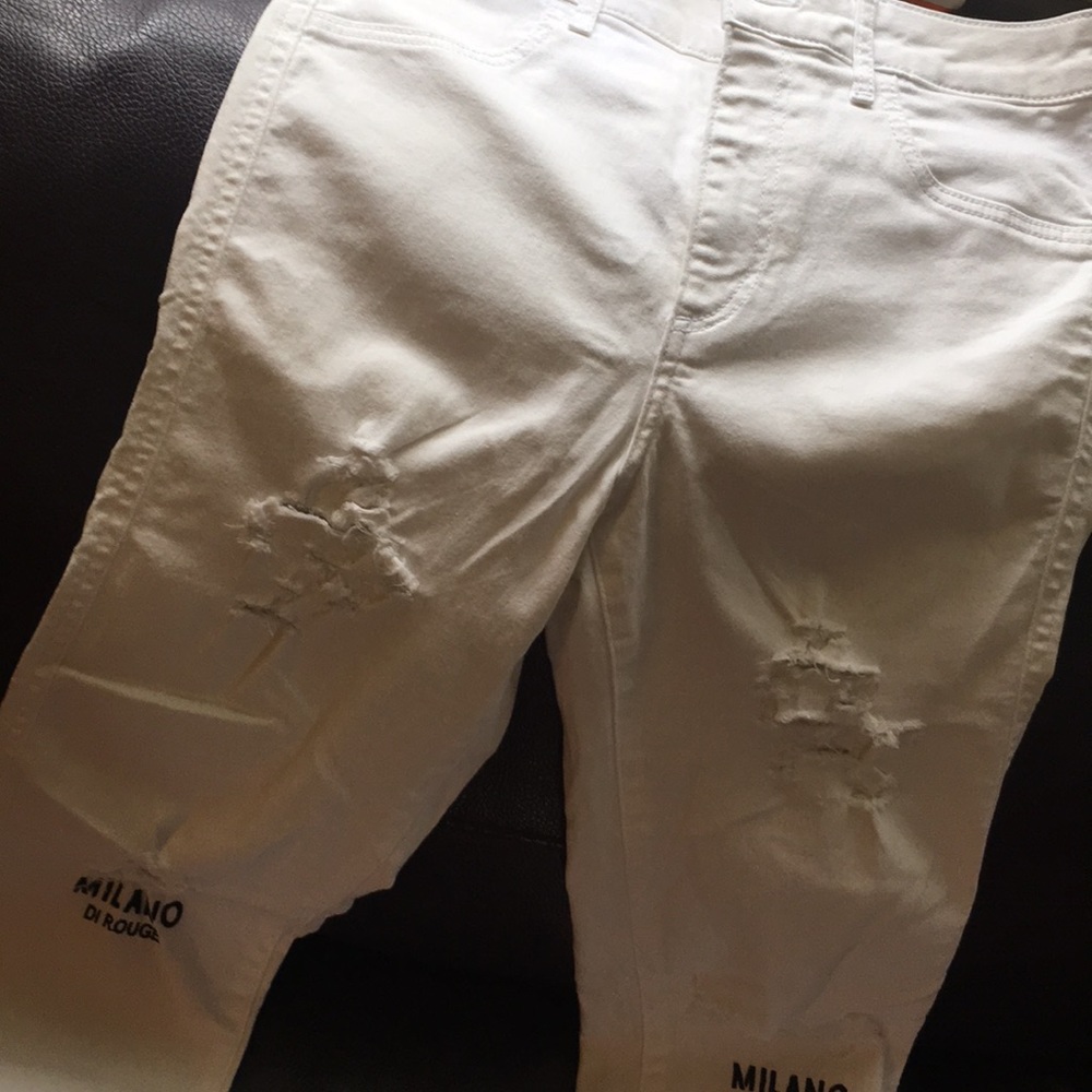 White Distressed Milano Jeans